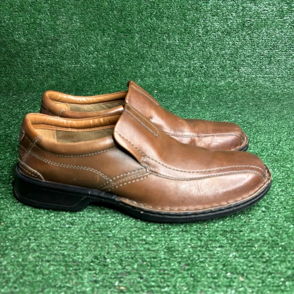 Clarks Ortholite Brown Comfort Slip On Casual Loafers Shoes Size 11.5